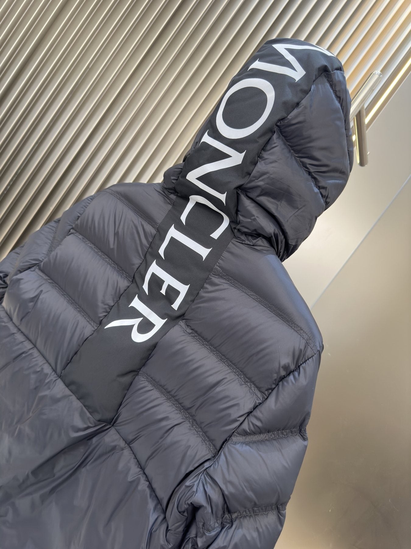 Moncler Hooded Reversible Puffer Coat — fabric_closeup