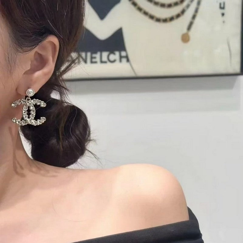 18K Chanel Pearl & Crystal Earrings