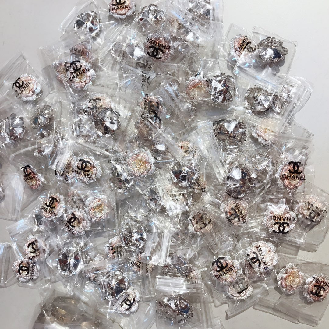 18K Chanel Pink Flower Diamond Brooch