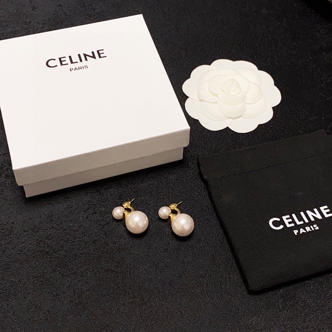 18K Celine Pearl Earrings