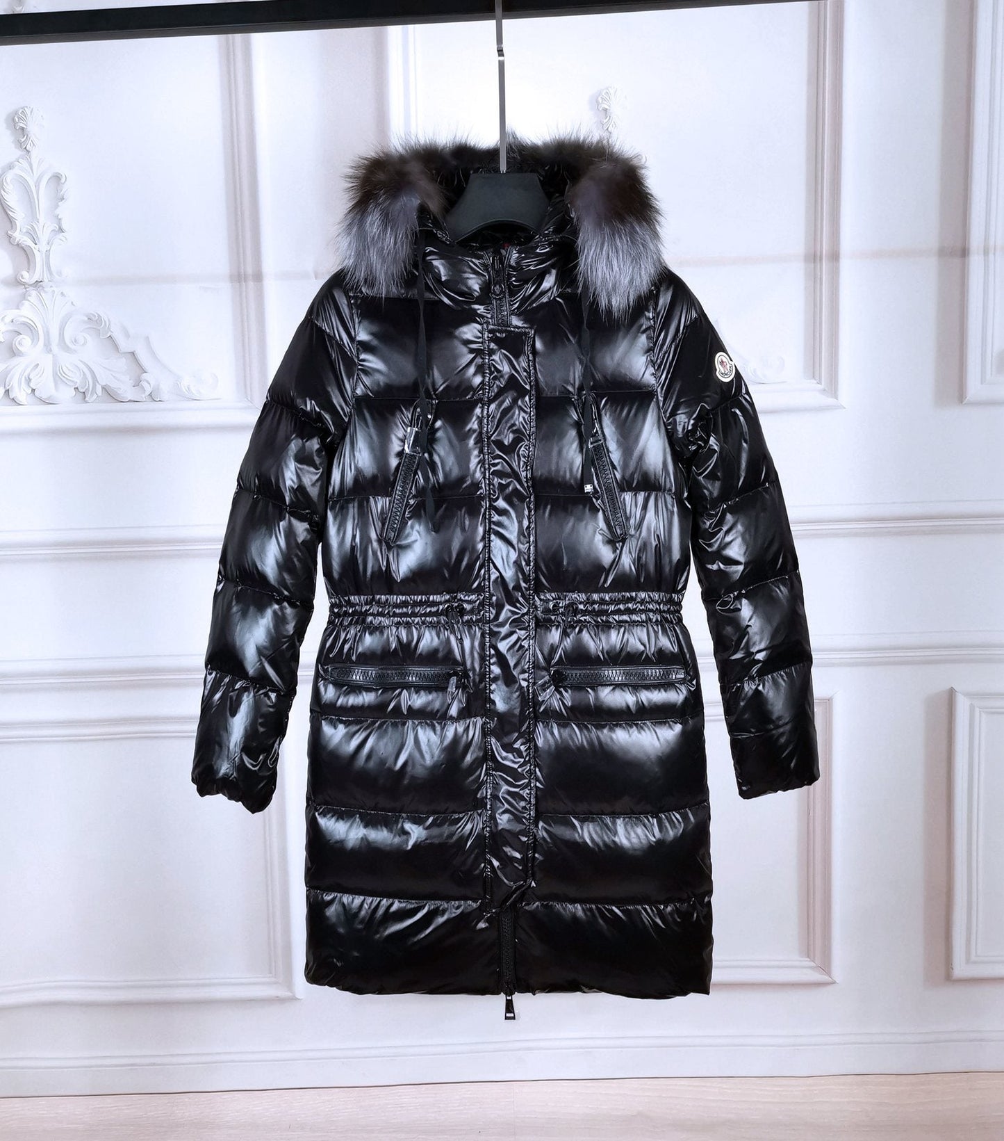 Moncler Hooded Long Puffer Coat — front