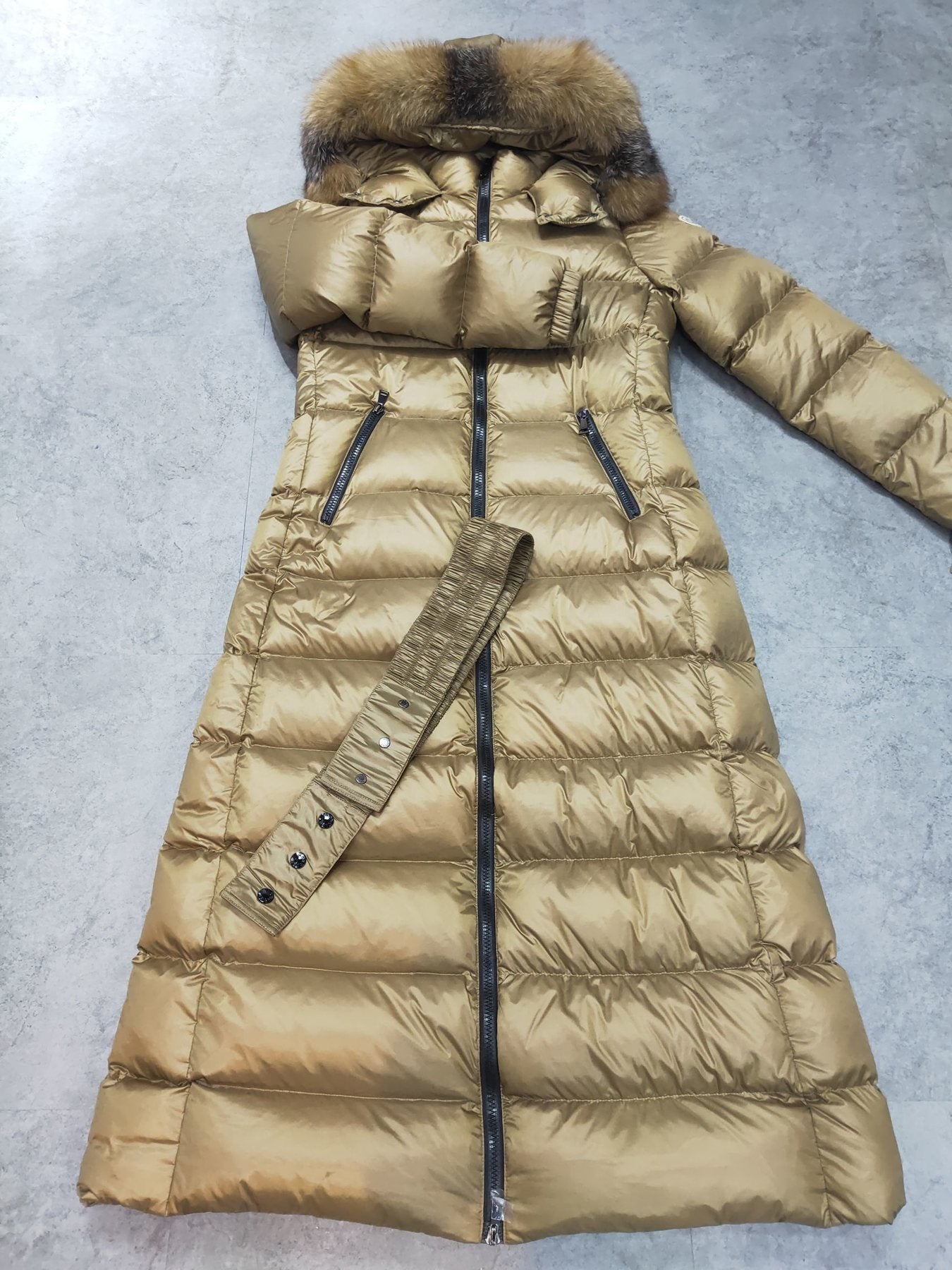 Moncler Women's Long Belted Puffer Coat — front