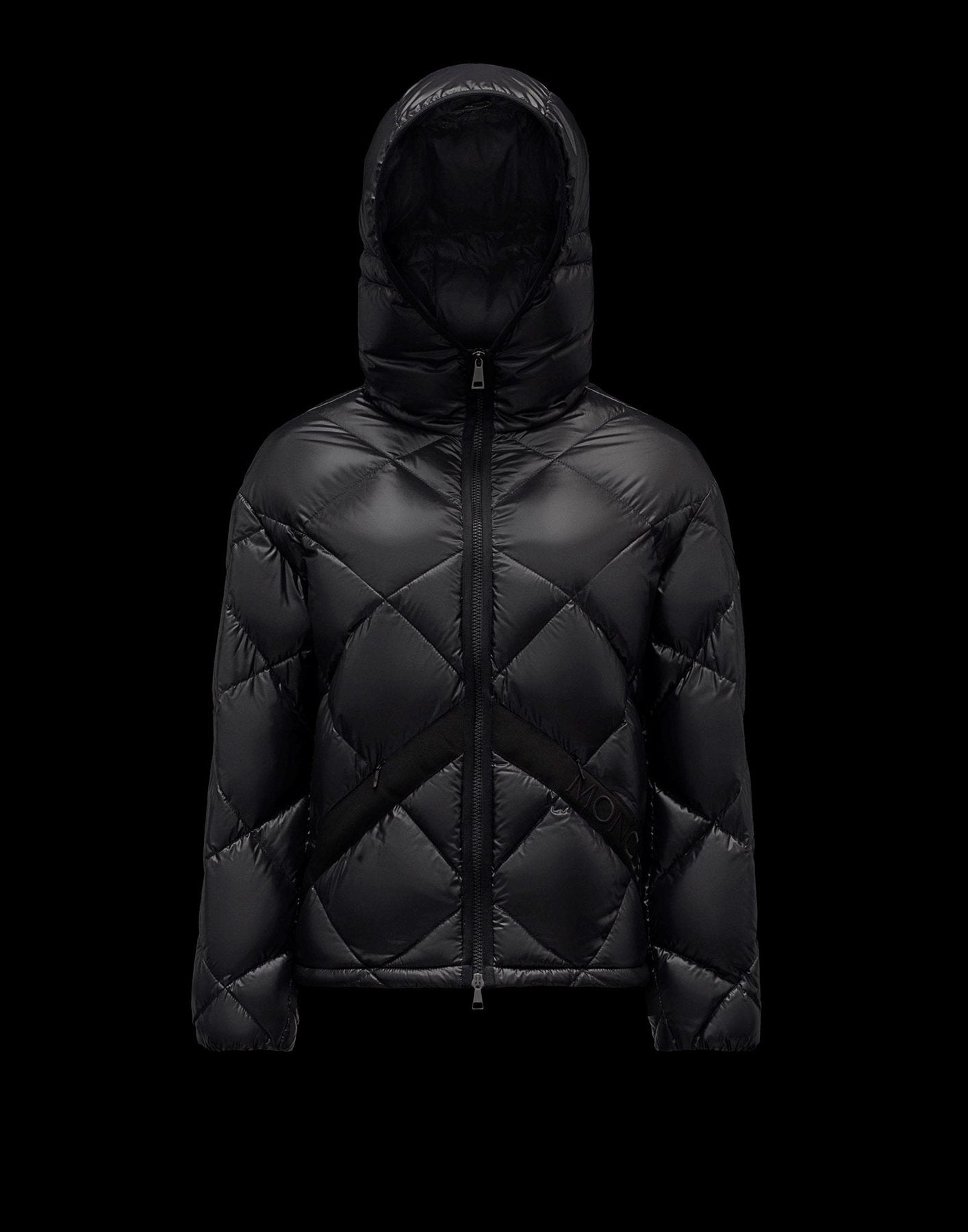 Moncler Women's Hooded Diamond-Quilt Puffer Coat — front