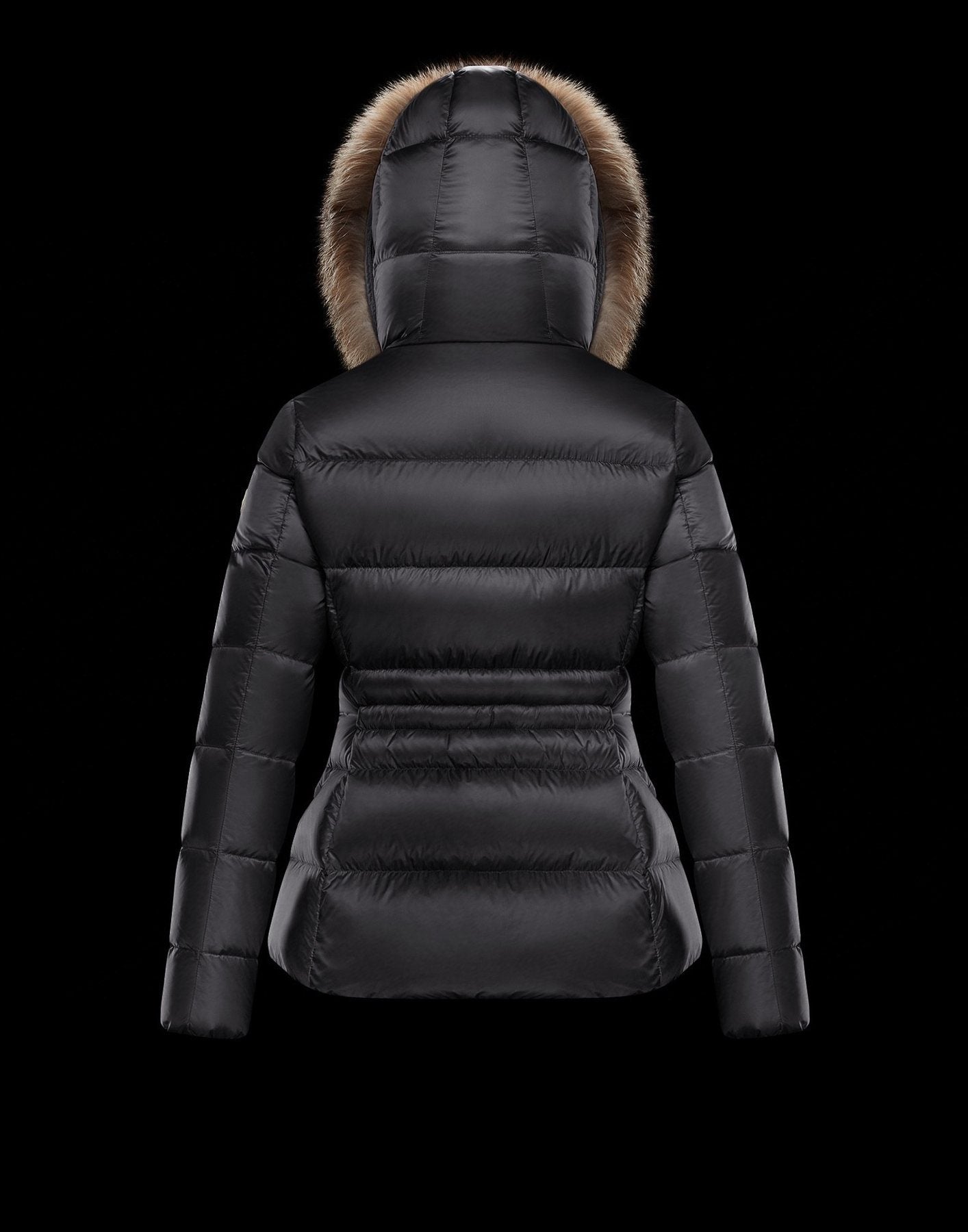 Moncler Fur-Trim Belted Puffer Coat — back