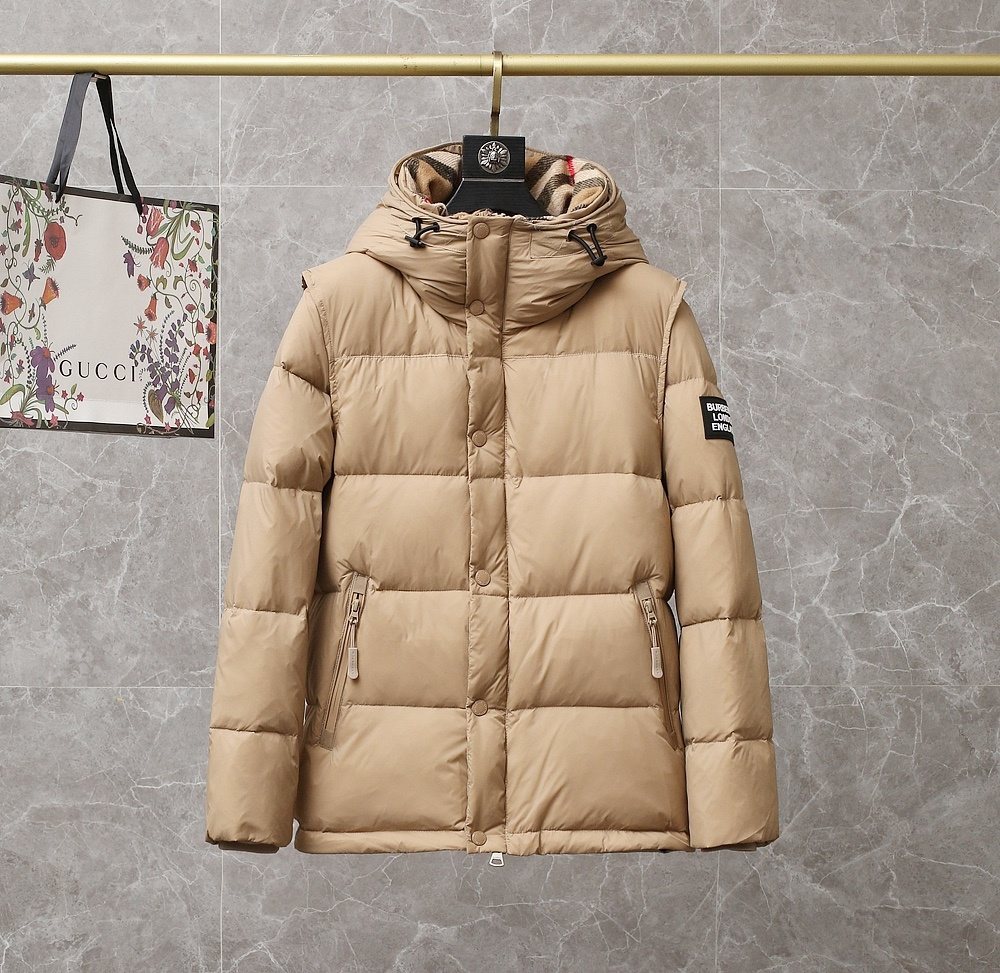 Burberry Hooded Short Down Jacket — front