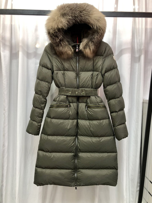 Moncler Long Belted Puffer Coat — hero