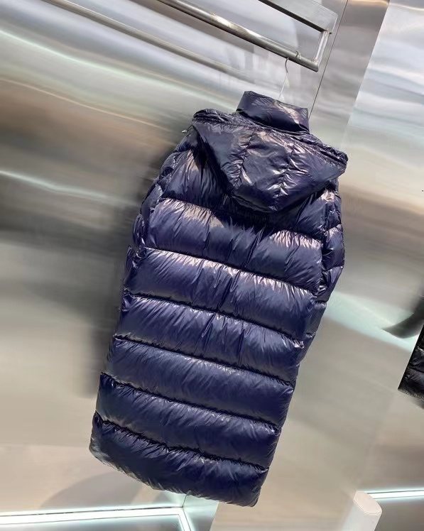 Moncler Glossy Hooded Long Down Coat — back