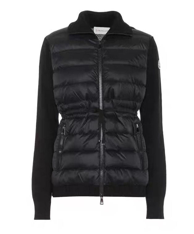 Moncler Quilted Knit-Sleeve Down Jacket — hero