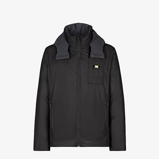 Fendi Black Hooded Utility Jacket — front