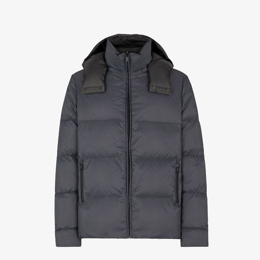Fendi Grey Quilted Hooded Puffer Jacket — hero