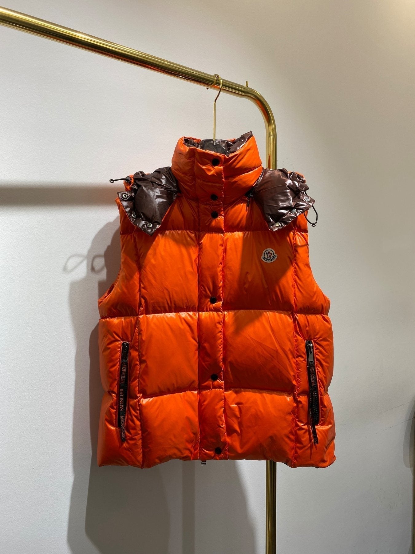 Moncler Women's Hooded Quilted Down Vest — front