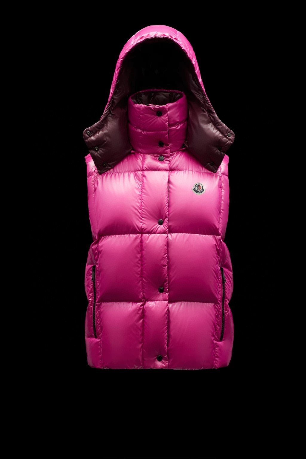 Moncler Women's Hooded Quilted Down Vest — hero