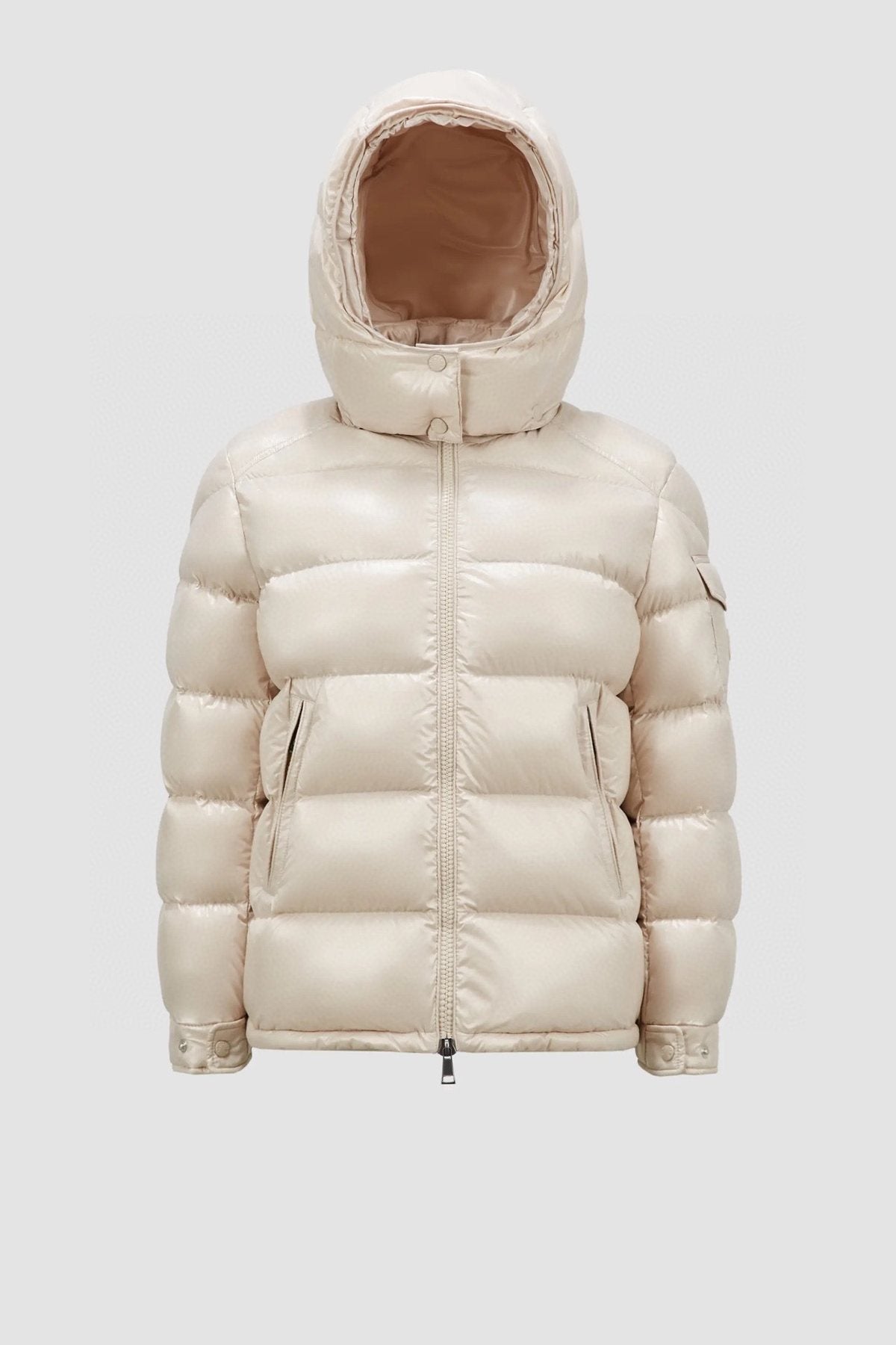 Moncler Maire Hooded Glossy Puffer Coat — front