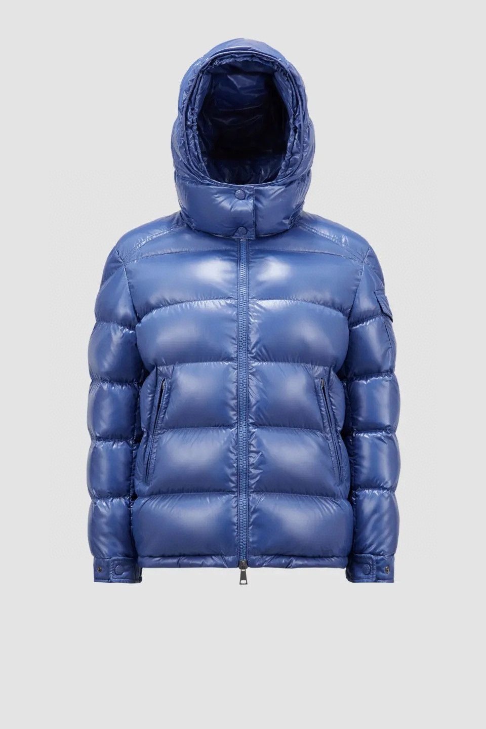 Moncler Maire Hooded Glossy Puffer Coat — front