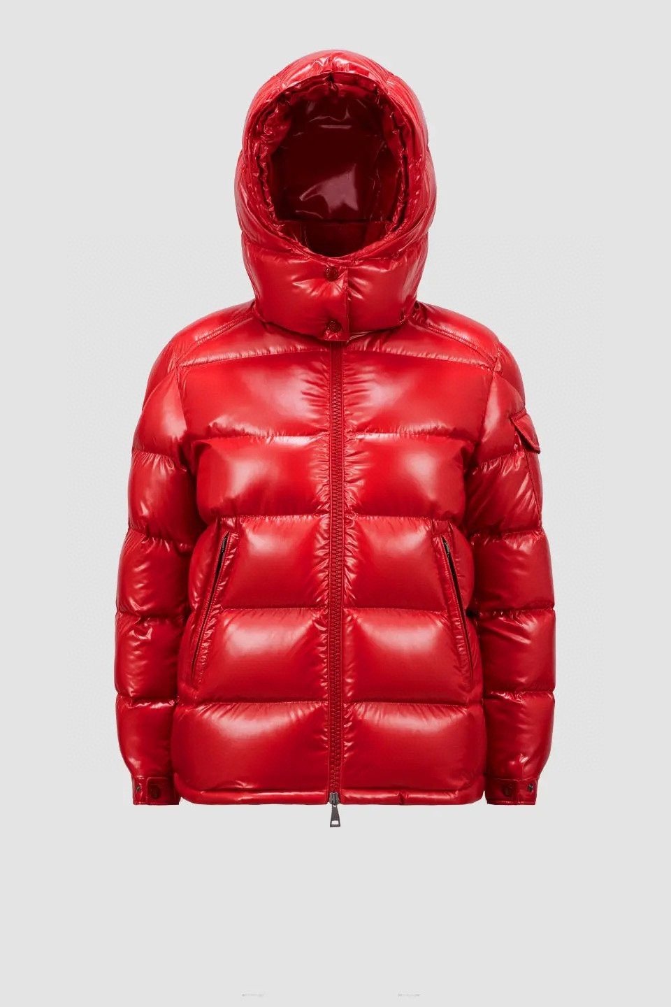 Moncler Maire Hooded Glossy Puffer Coat — front