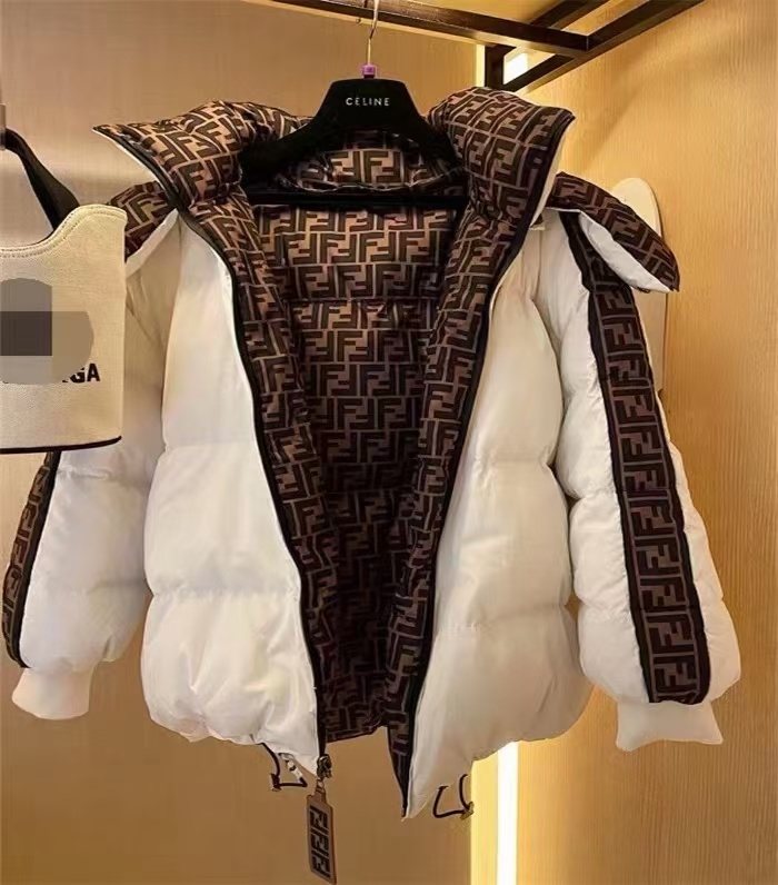 Fendi Reversible Monogram Hooded Puffer Jacket — back