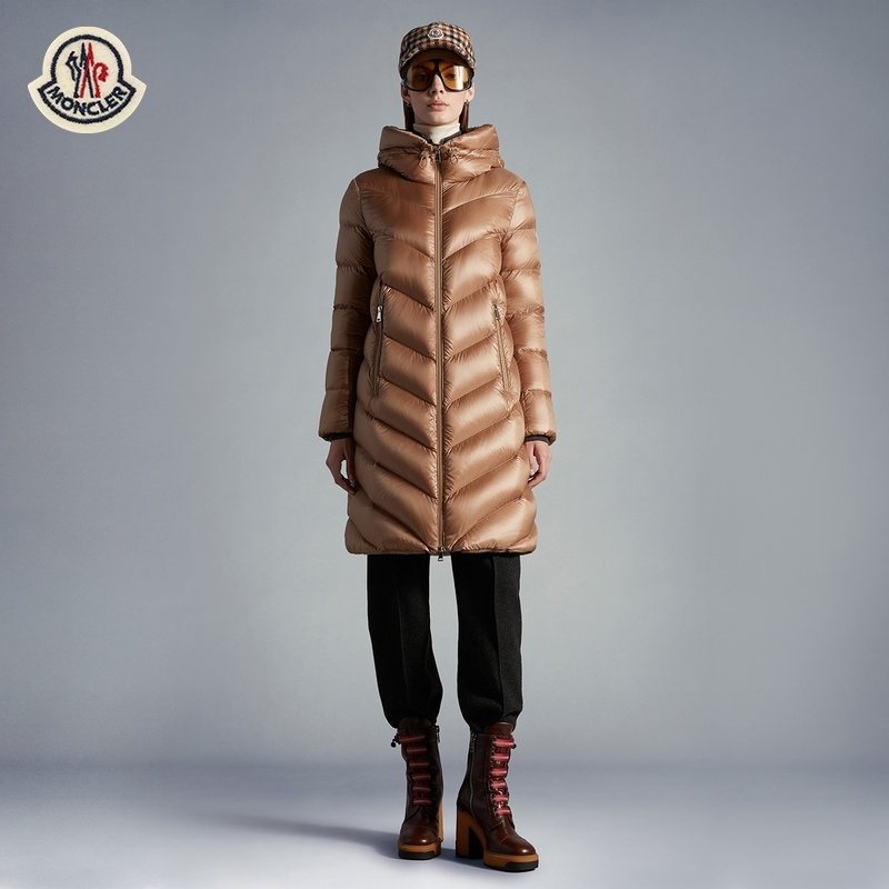 Moncler Women's Hooded Long Down Coat — front