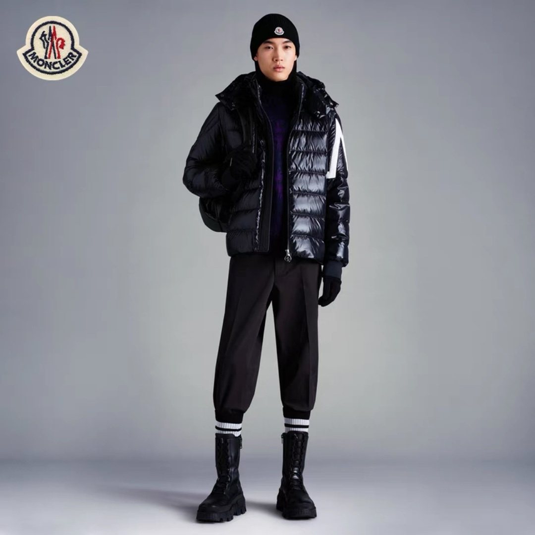 Moncler Glossy Hooded Puffer Coat — hero