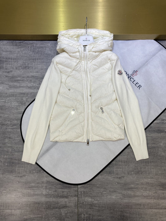 Moncler Hooded Padded Front Knit Jacket — hero