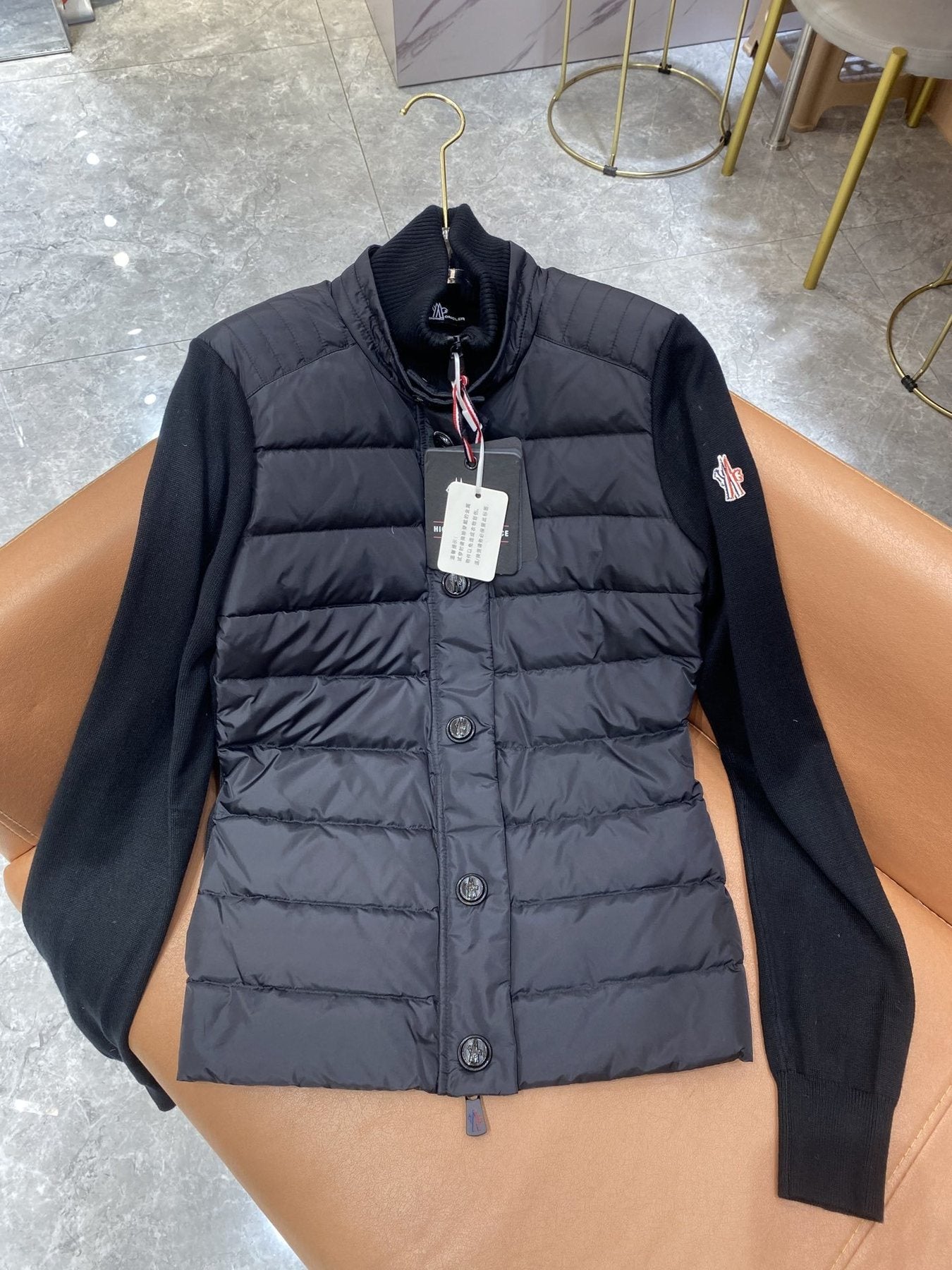 Moncler Hybrid Quilted Knit Jacket — front