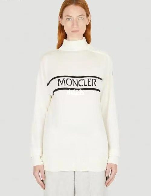 Moncler Women's Mock-Neck Button-Shoulder Knit Sweater — front
