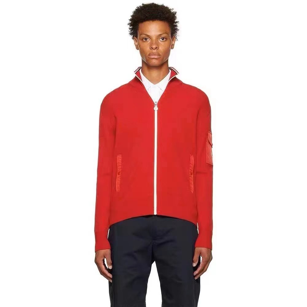 Moncler Men's Full-Zip Mock-Neck Knit Jacket — hero