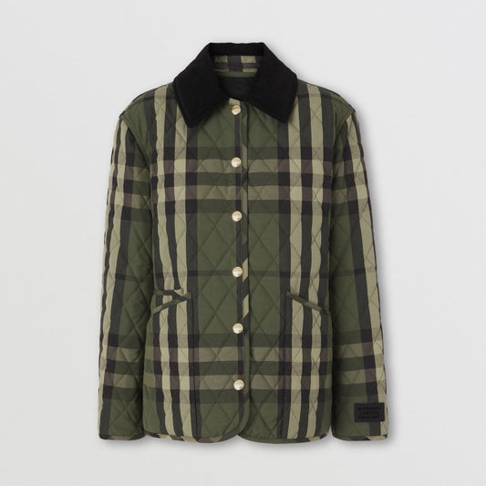 Burberry Green Check Quilted Jacket — hero
