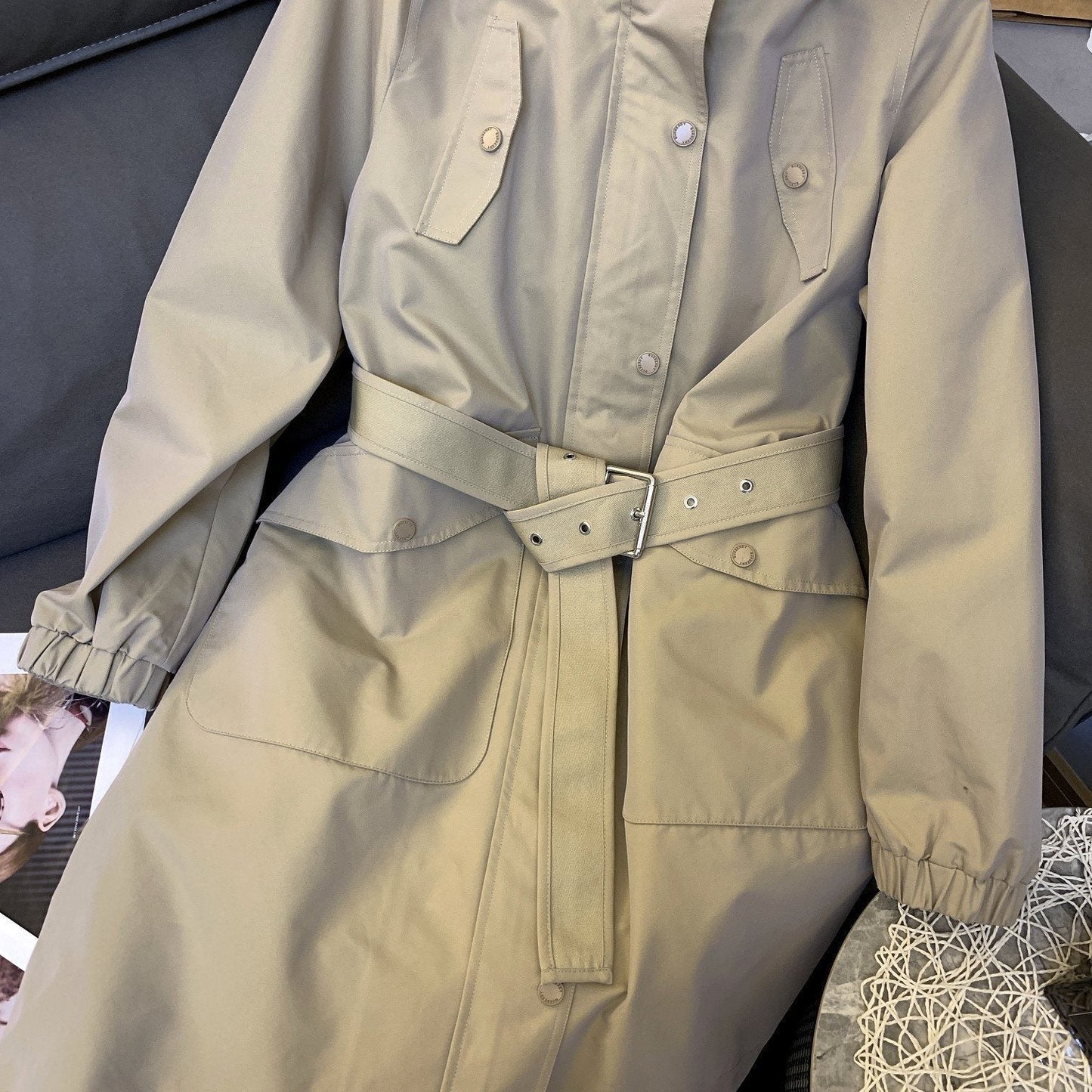 Burberry Hooded Detachable Two-Piece Long Down Jacket — detail