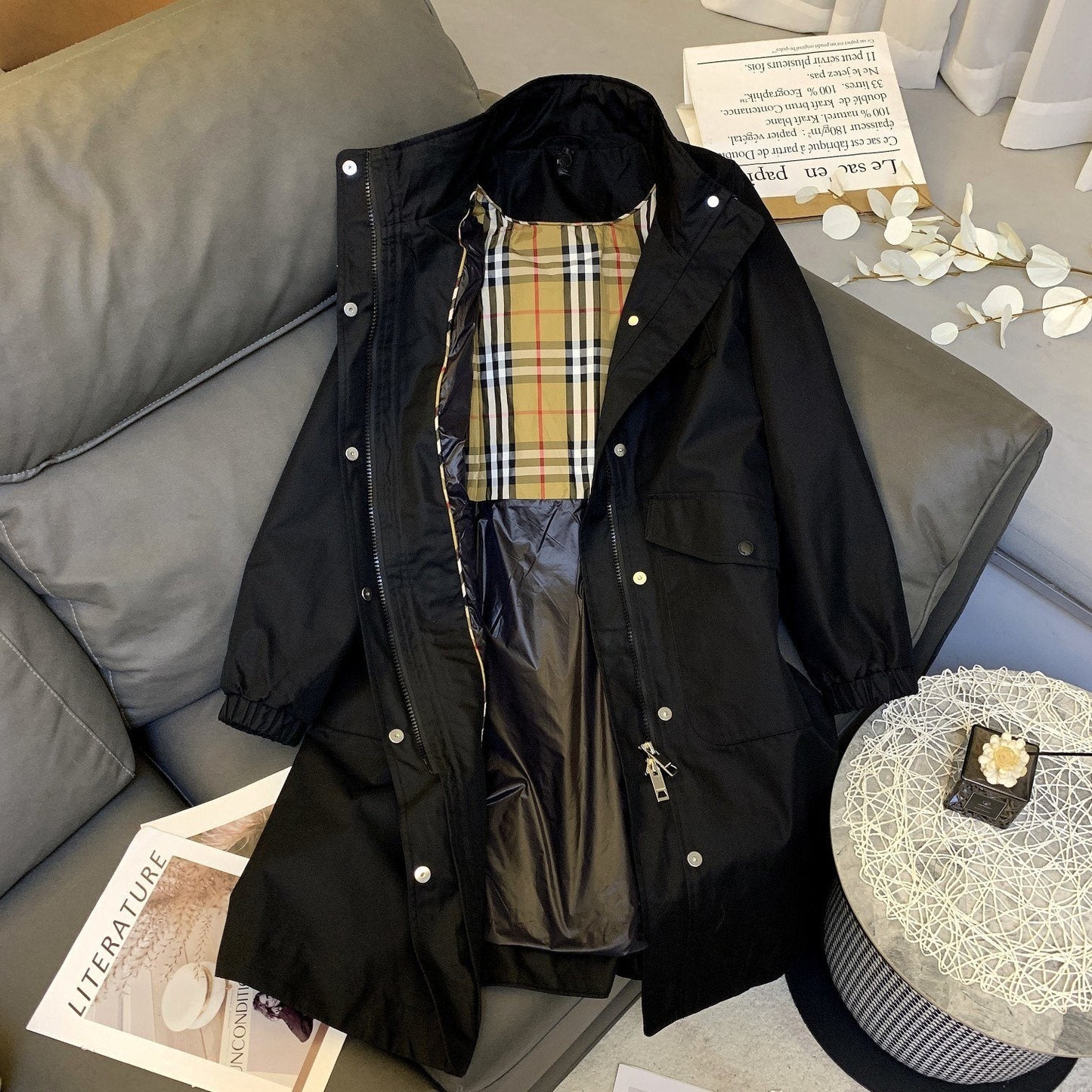Burberry Hooded Detachable Two-Piece Long Down Jacket — detail