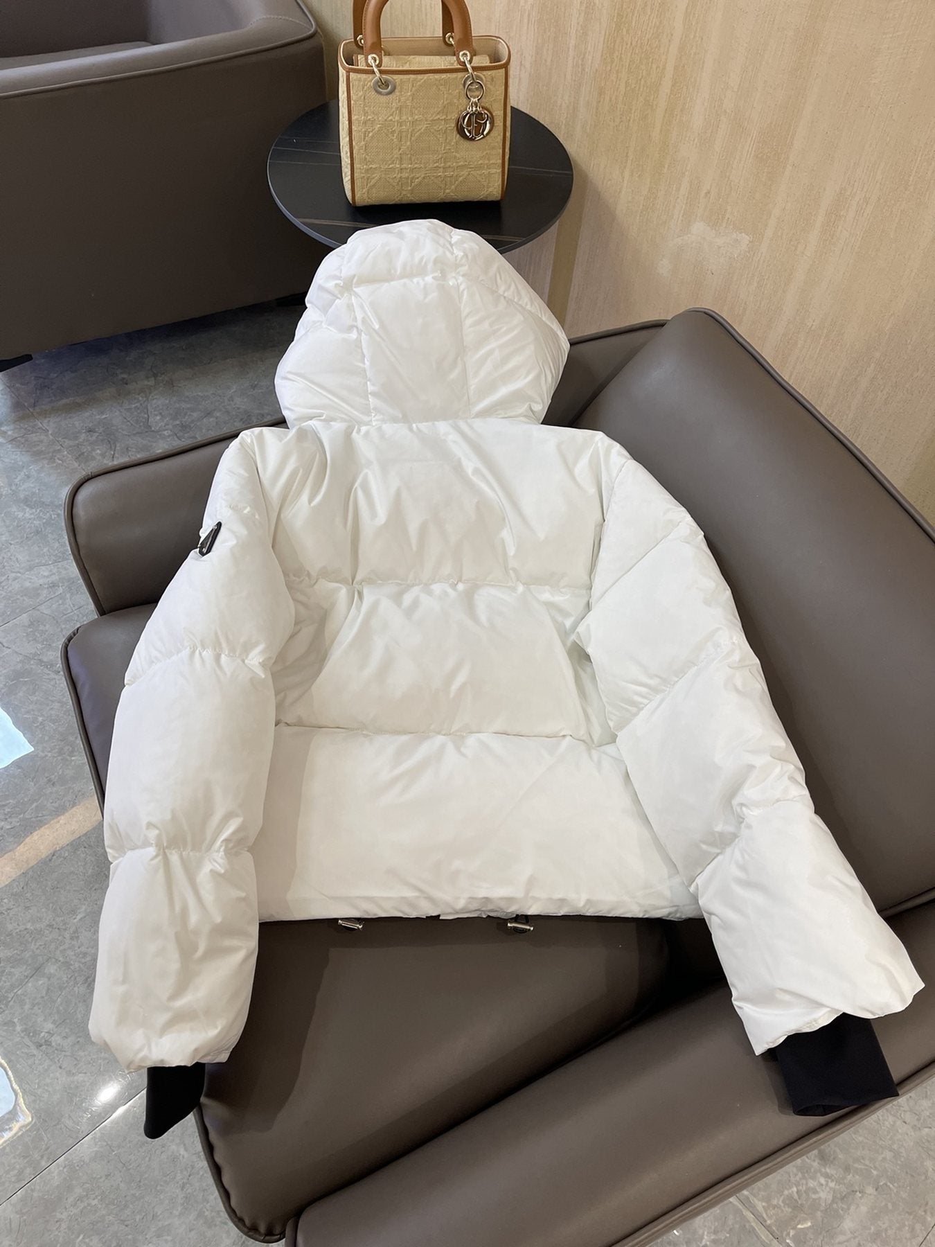 Prada Hooded Short Down Jacket — back