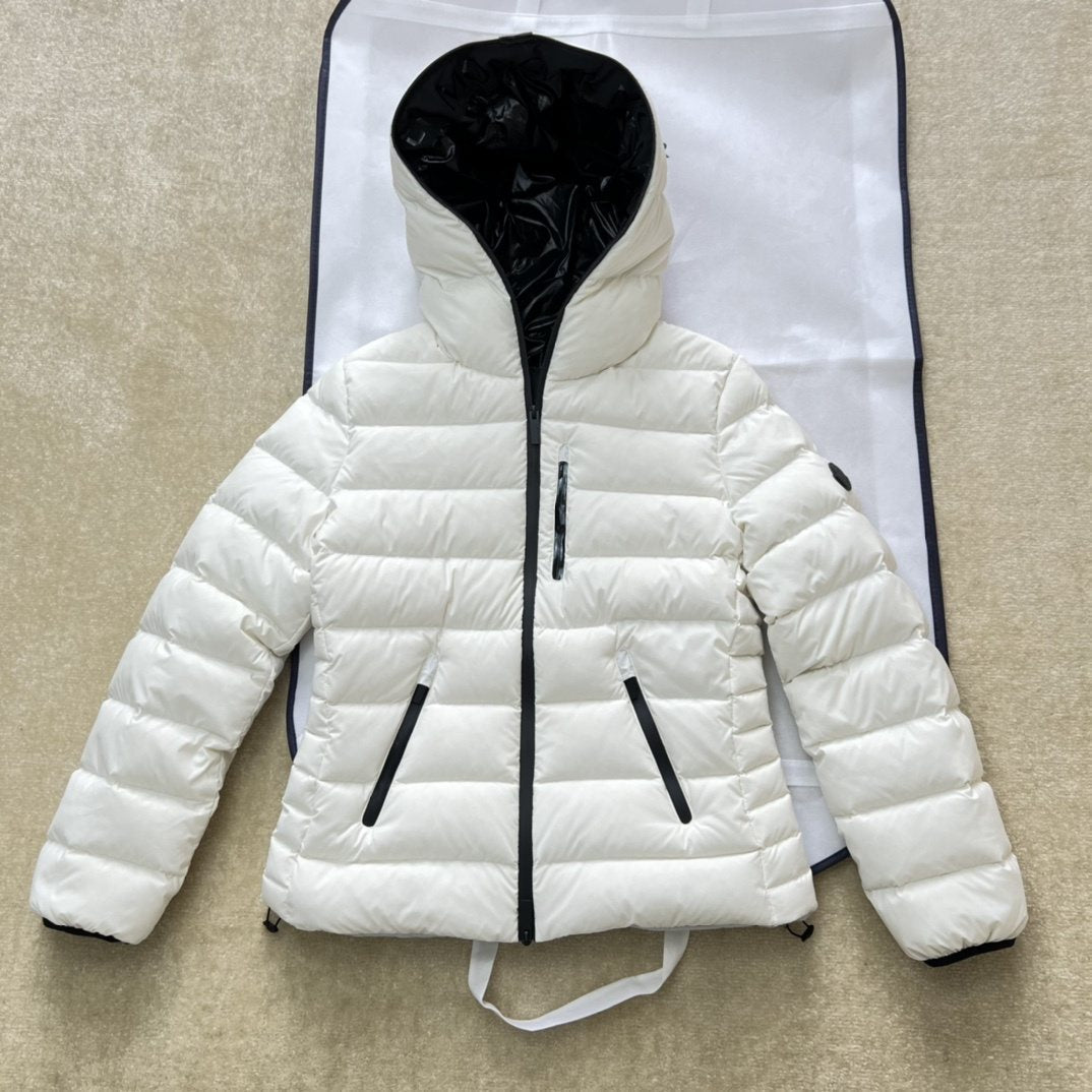 Moncler Hooded Letter Graphic Puffer Coat — front