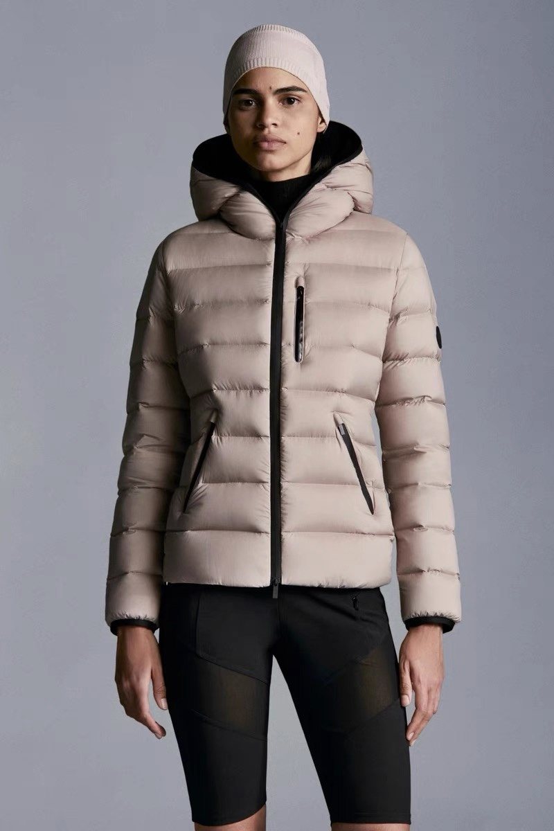Moncler Hooded Letter Graphic Puffer Coat — model