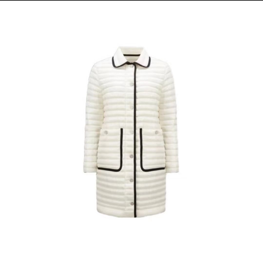 Moncler Women's Long Quilted Button-Front Down Coat — hero