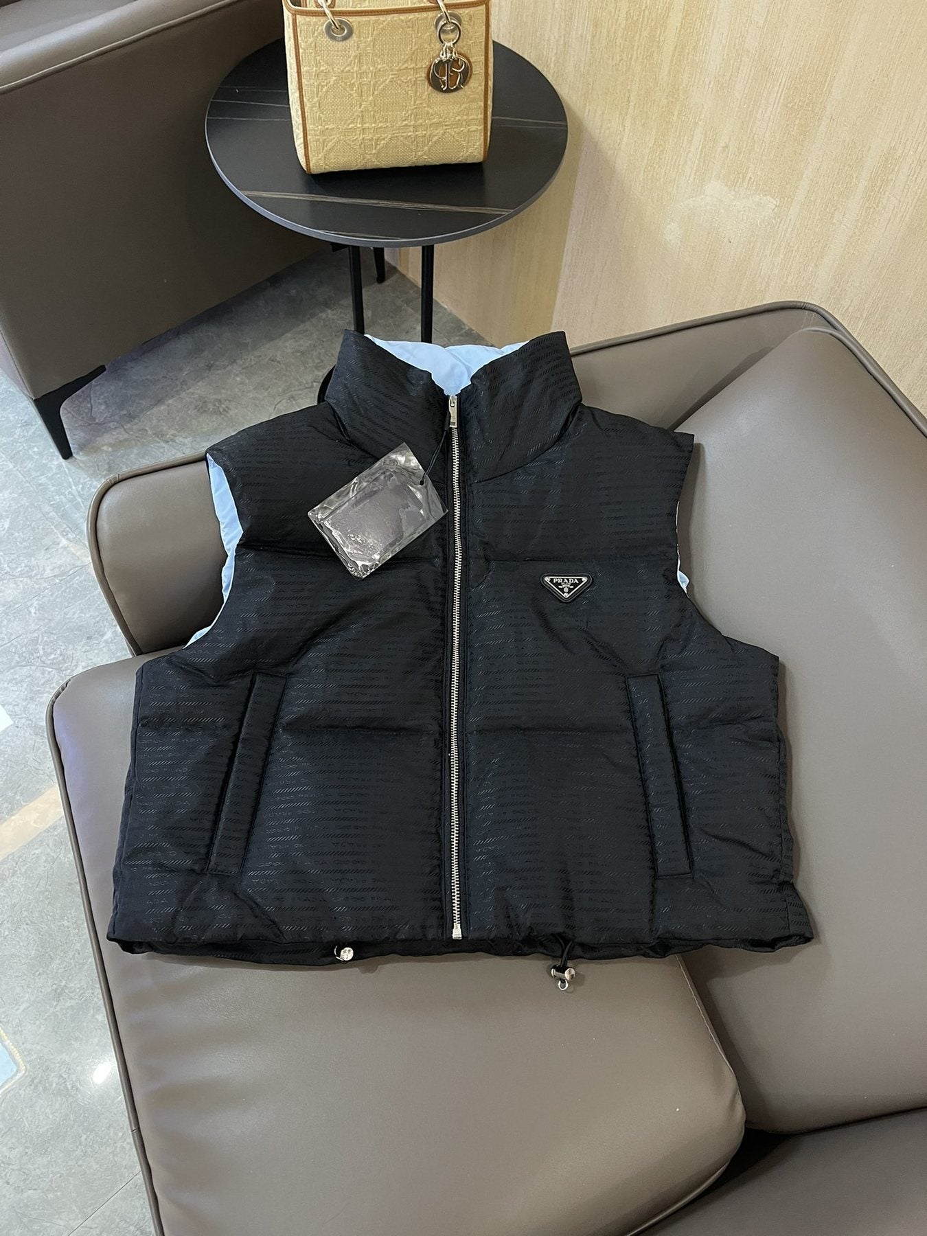 Prada Reversible Quilted Zip Vest — front