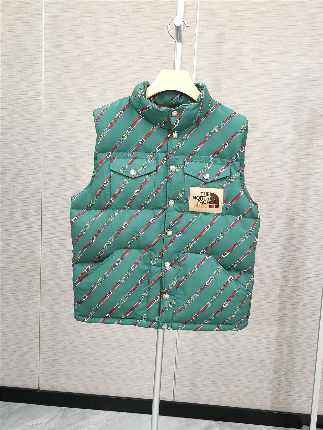 The North Face Gucci Padded Snap-Front Vest — front