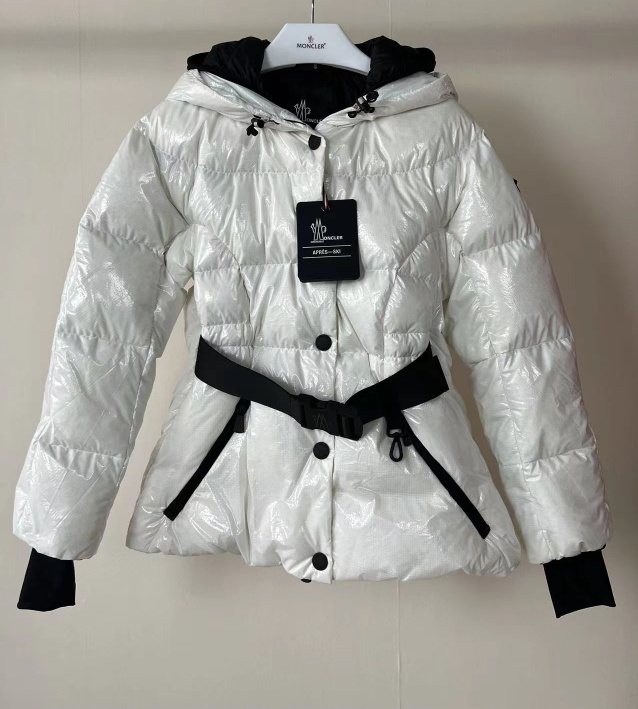 Moncler Glossy Belted Puffer Coat — front
