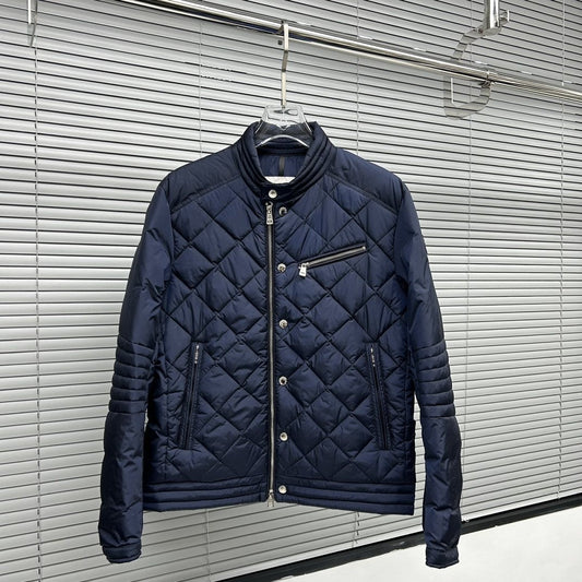 Moncler Diamond-Quilted Zip Coat — hero