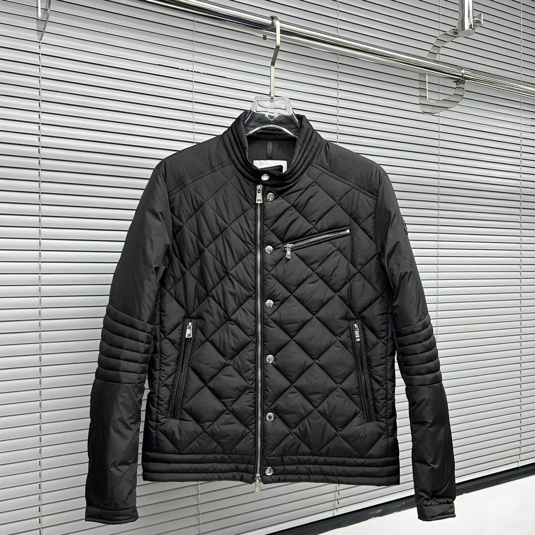 Moncler Diamond-Quilted Zip Coat — front