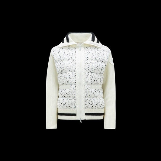 Moncler Ivory Speckled Zip-Front Coat — hero