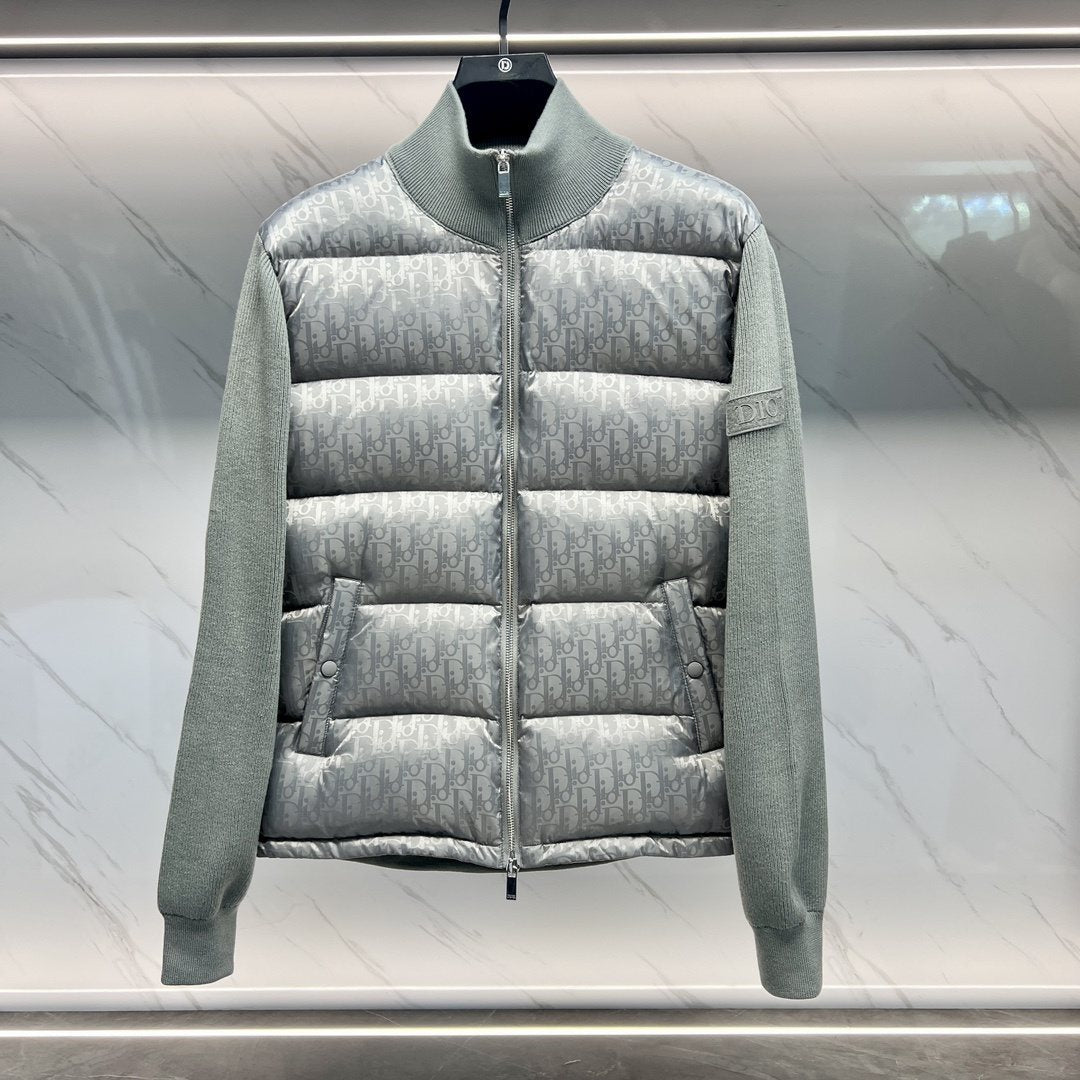 Dior Oblique Sweater Sleeve Down Jacket — front