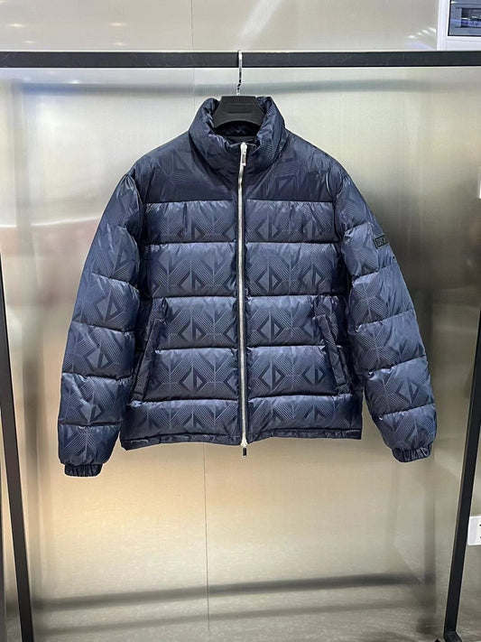 Dior Geometric-Pattern Short Down Jacket — front