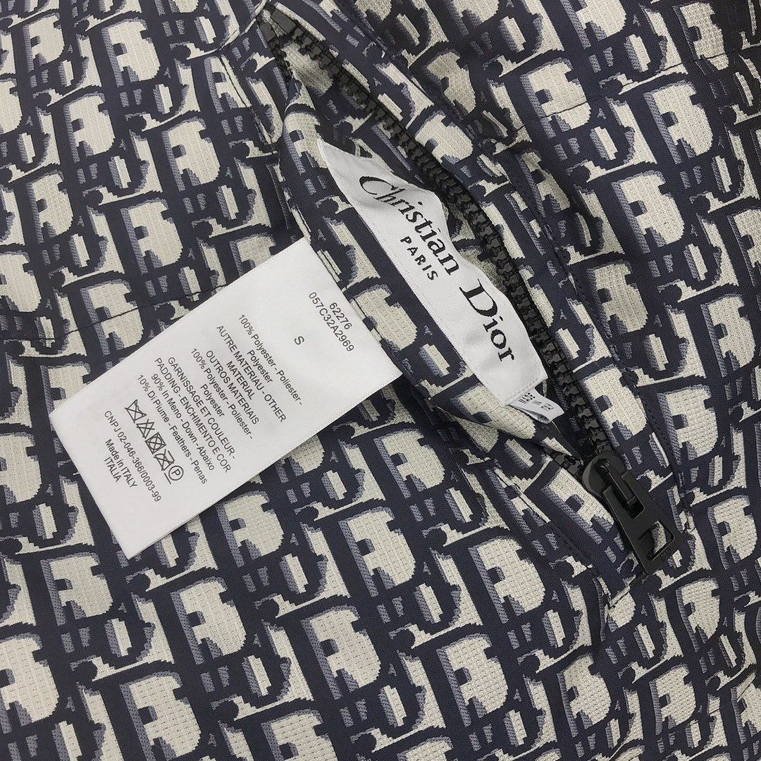Dior Reversible Hooded Monogram Puffer Jacket — neck_label