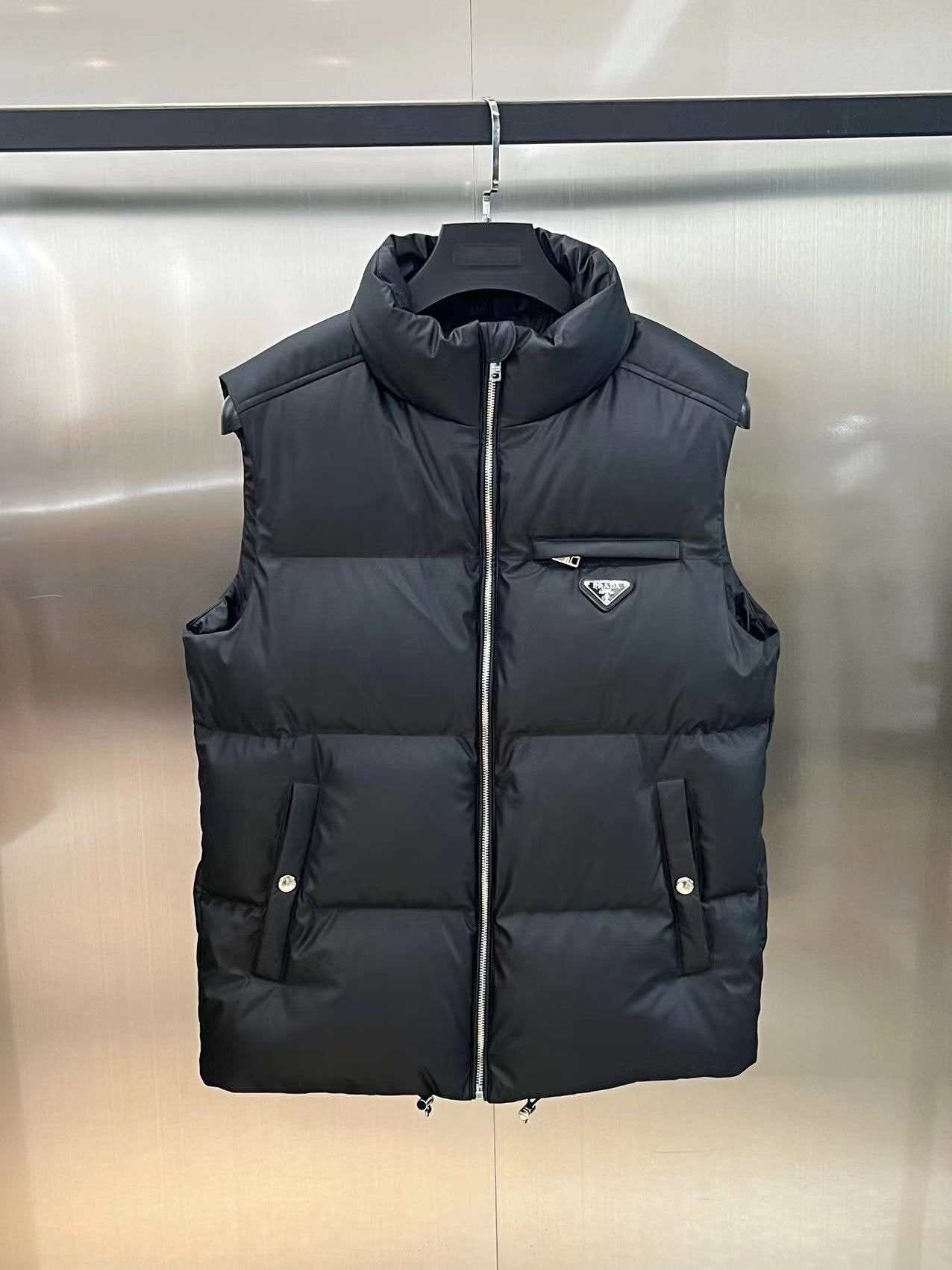 Prada Triangle Badge Padded Vest — front
