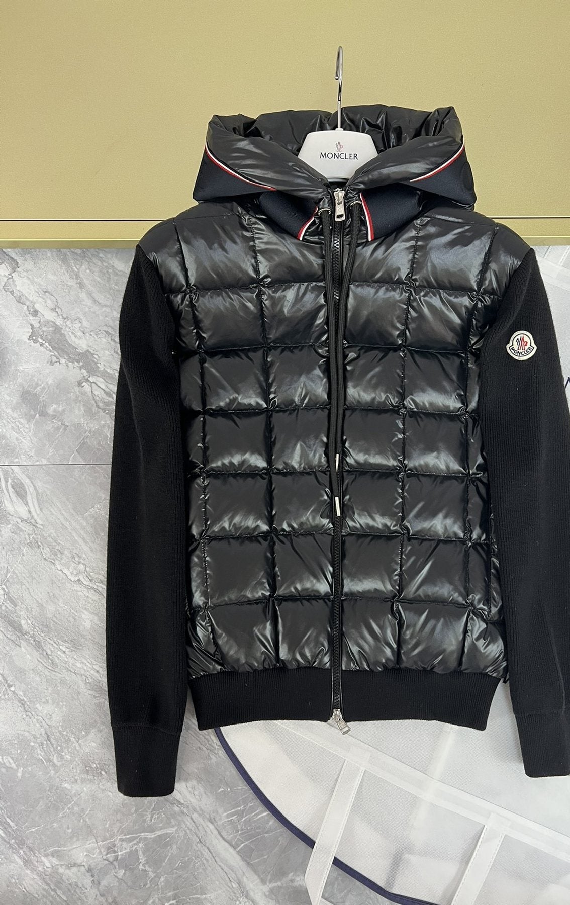Moncler Quilted-Front Hooded Zip Jacket — front
