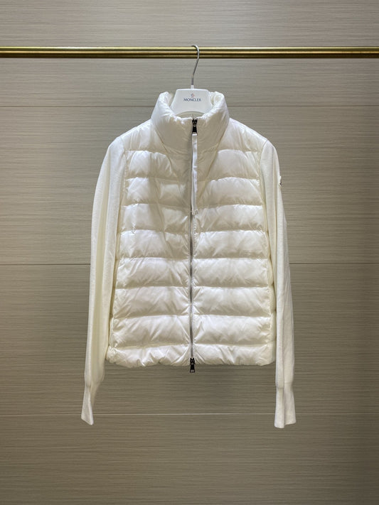 Moncler Women's Knit-Sleeve Hybrid Puffer Jacket — hero