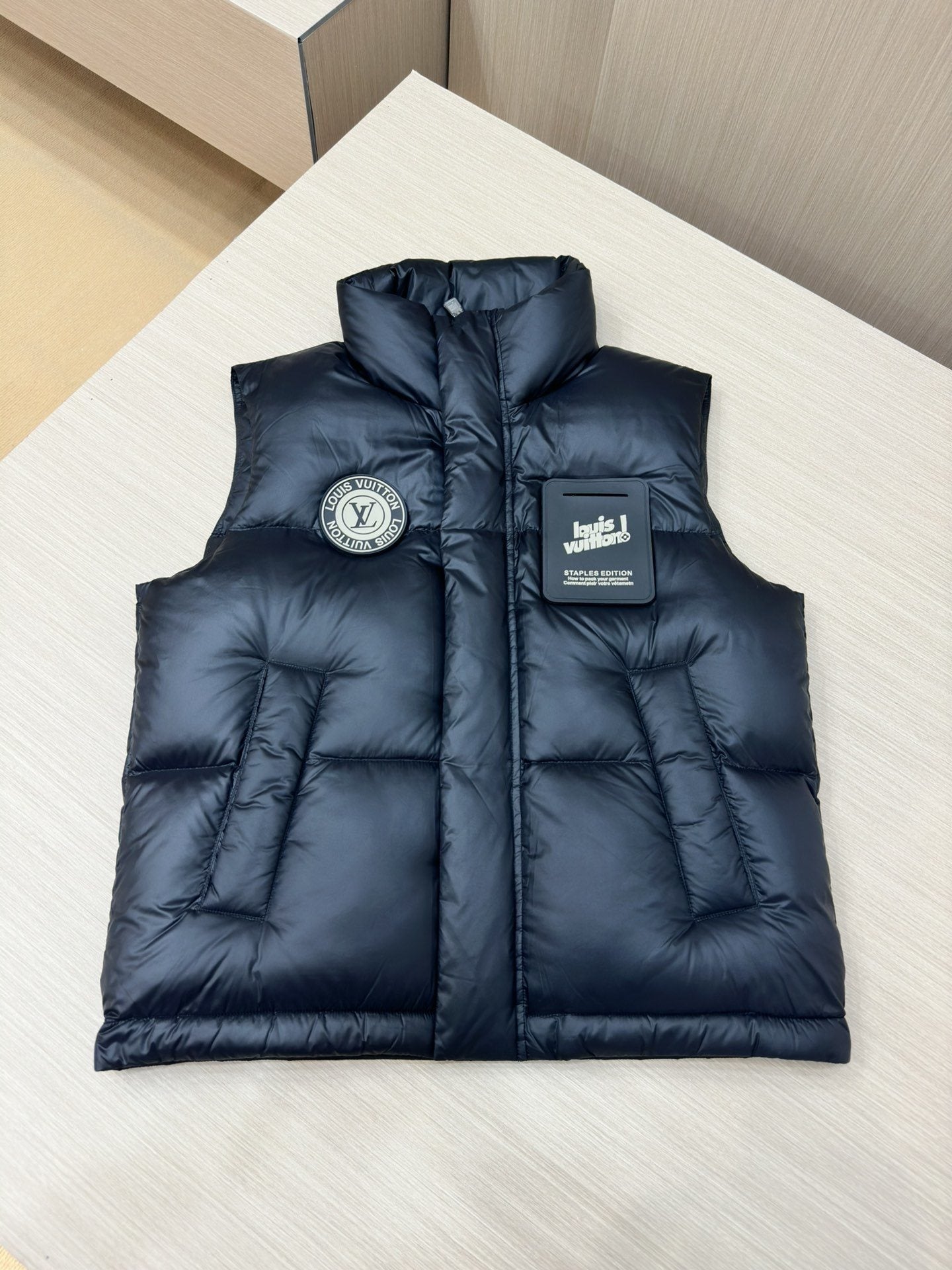 LV Black Quilted Down Vest — hero