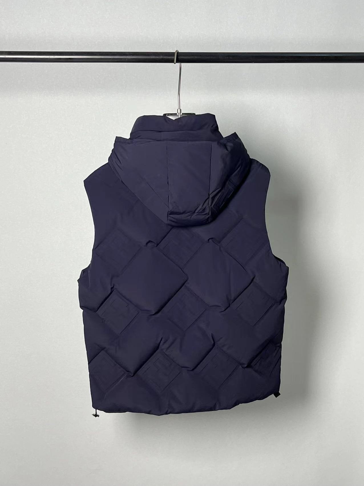 Fendi Geometric-Quilted Hooded Down Vest — back