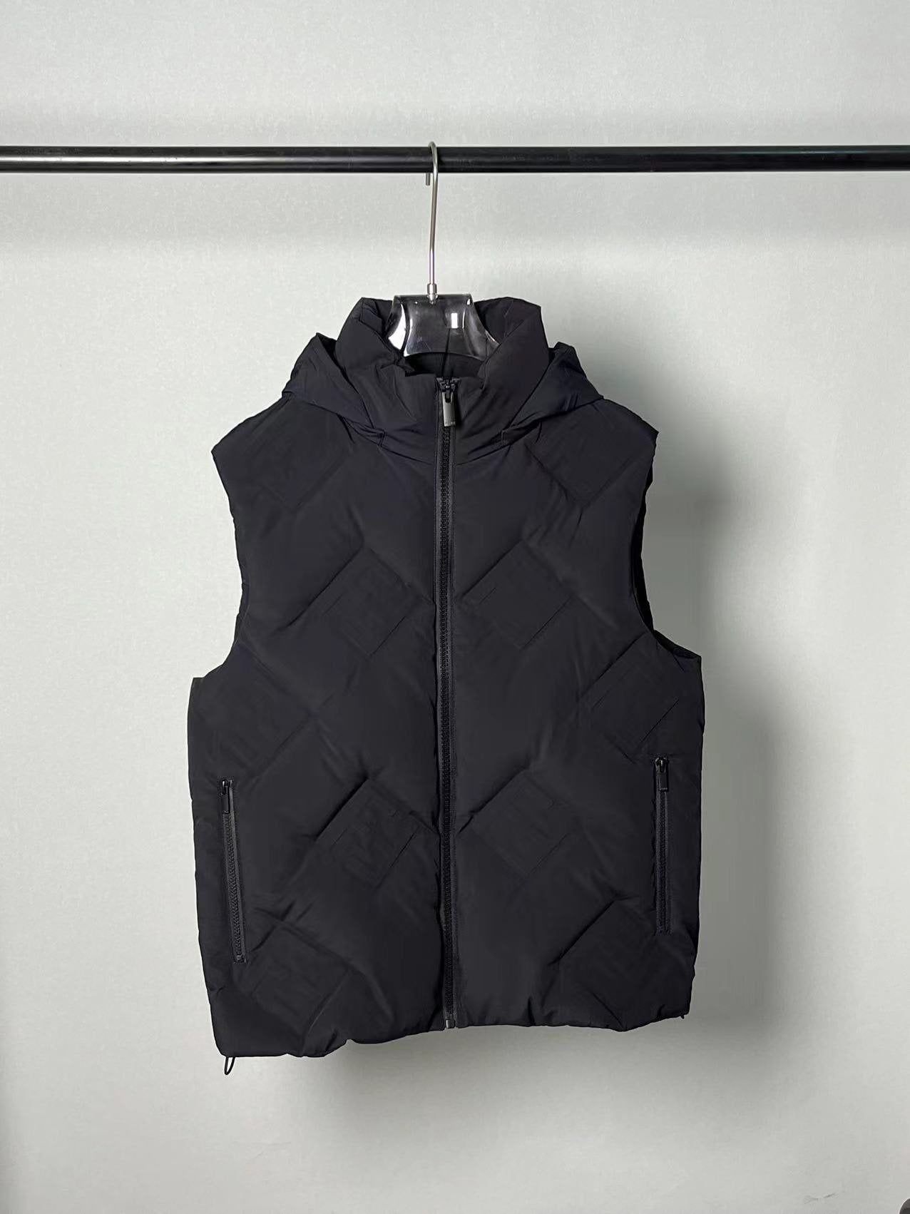 Fendi Geometric-Quilted Hooded Down Vest — front