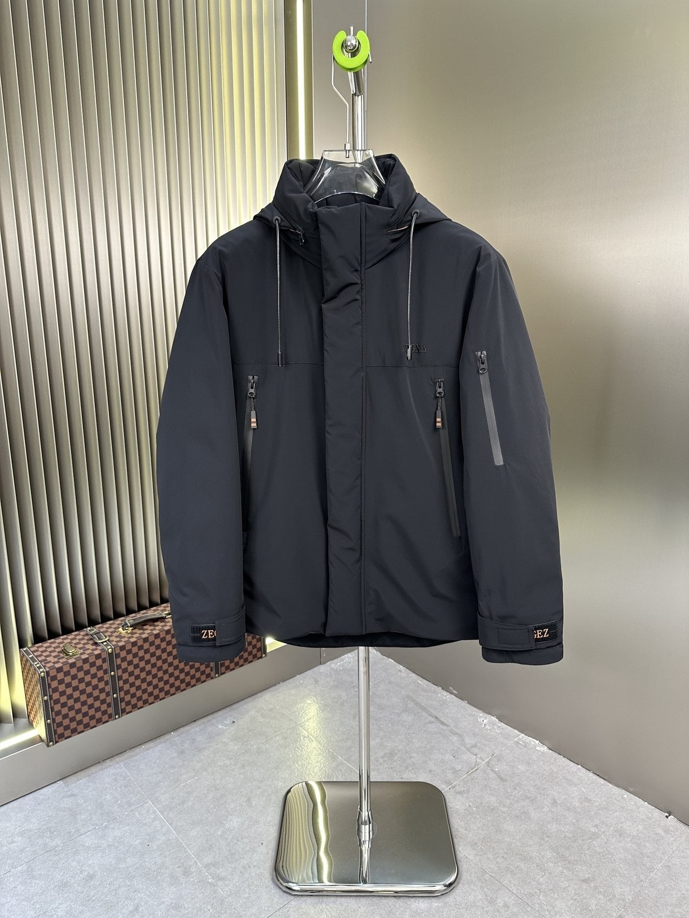 Zegna Hooded Zip-Front Puffer Coat — front