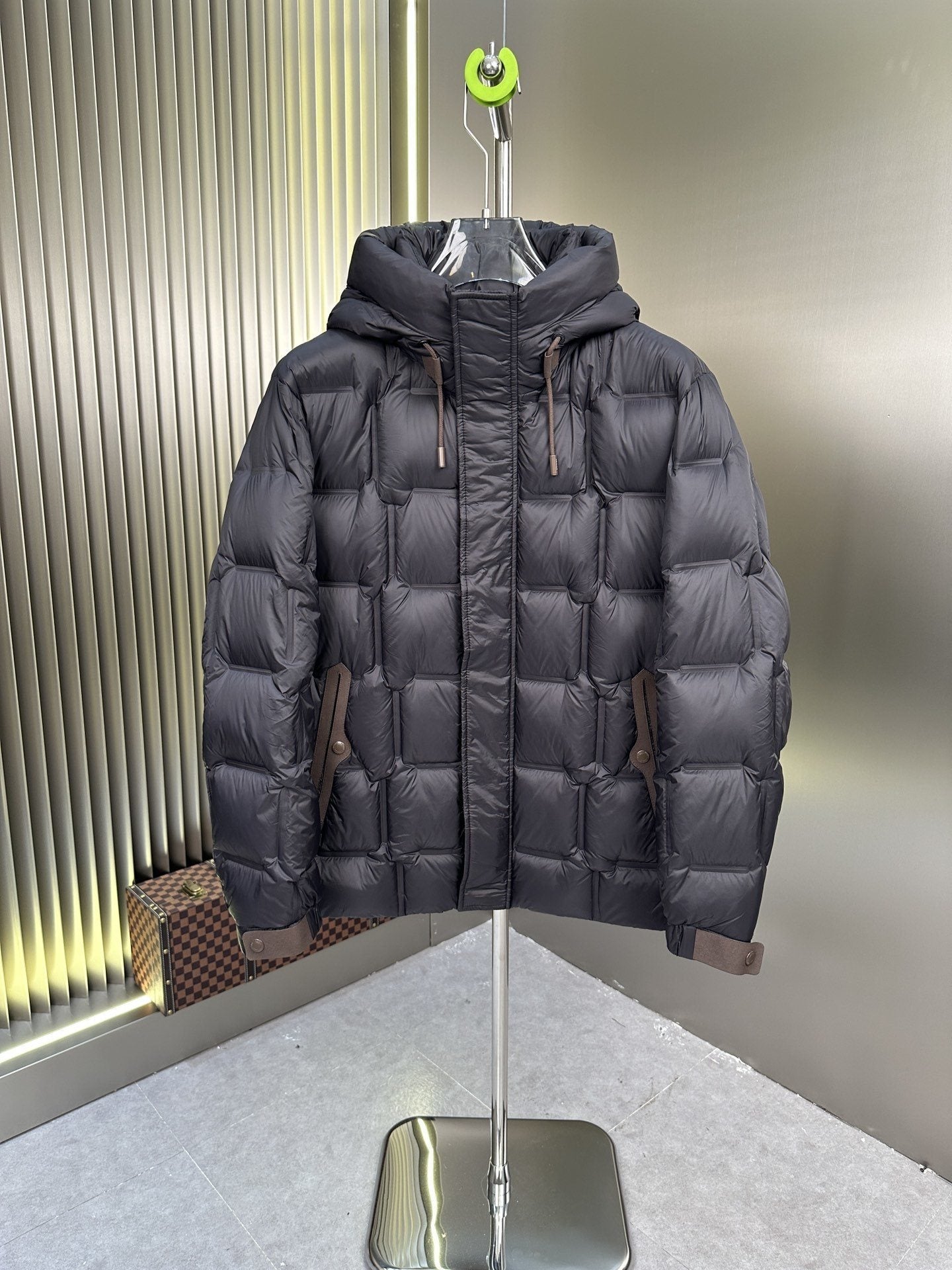 Zegna Quilted Hooded Short Down Coat — hero